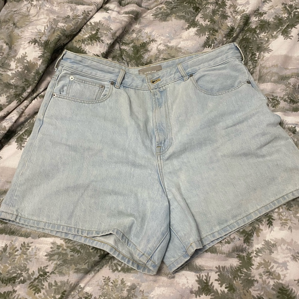 Everlane A-line denim shorts